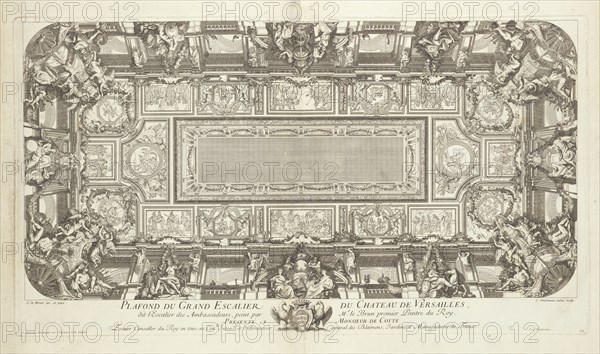 Plafond du grand escalier du chateau de Versailles, dit Escalier des ambassadeurs, Grand escalier du Château de Versailles