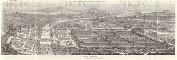 L'exposition universelle: Vue générale du Champ-de-Mars et du Trocadéro, Fichot, Charles, 1817-1903, Martinet, Émile, Smeeton