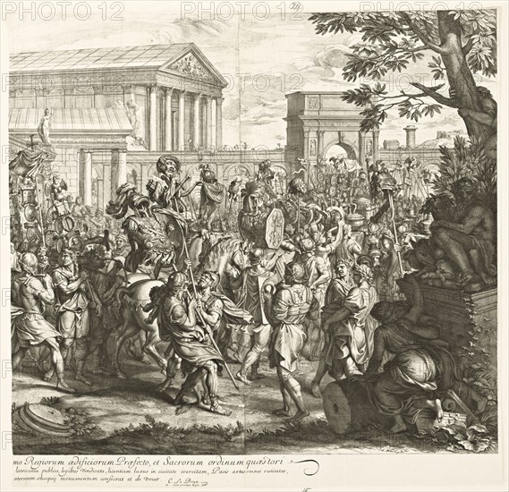 Triumph of Constantine: detail right side, Audran, Gérard, 1640-1703, Le Brun, Charles, 1619-1690, Etching, engraving, black-and