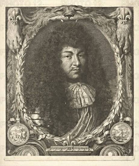 Portrait of Louis XIV, Nanteuil, Robert, 1623-1678, Unknown, Etching, engraving, black-and-white, late 17th cent., The portrait