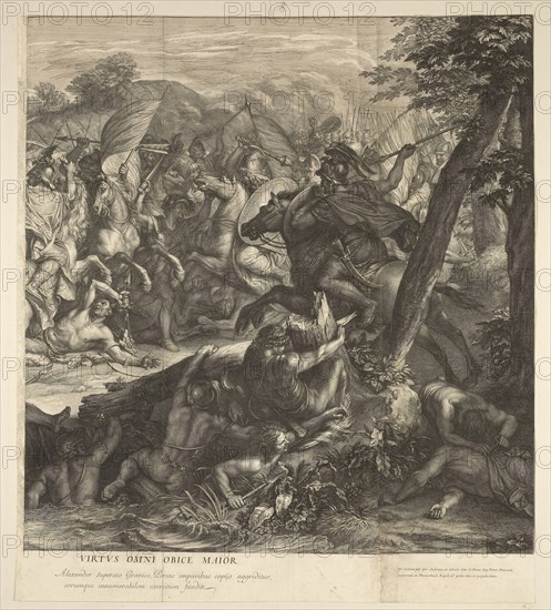 Crossing of the Granicus: detail, Battles of Alexander, Audran, Gérard, 1640-1703, Le Brun, Charles, 1619-1690, Etching