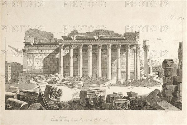 Partie latérale du temple de Jupiter à Balbeck, Materials for Voyage pittoresque de la Syrie, de la Phoenicie, de la Palaestine