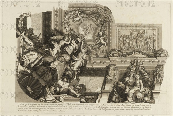 L'Asie, Le grand escalier de Versailles, Baudet, Etienne, 1638-1711, Le Brun, Charles, 1619-1690, Etching, engraving