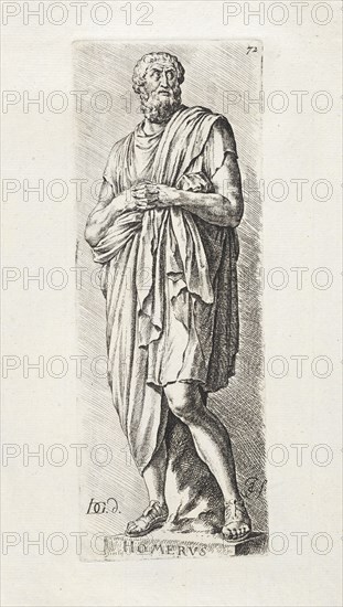 Arundel Homerus, Signorvm vetervm icones, Bisschop, Jan de, 1628-1671, Gheyn, Jacques de, 1596-1641, Etching, between 1731