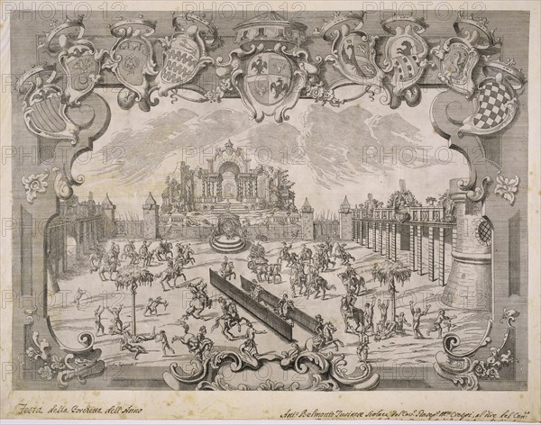 Festa della Porchetta in Bologna, Collection of festival prints, Belmond, Giovanni Antonio, 1696-1775, Etching, engraving