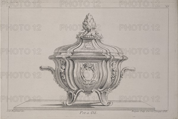 Pot a oil, Ornament Prints Collection, Oeuvre de Juste Aurele Meissonnier peintre sculpteur architecte andc. dessinateur