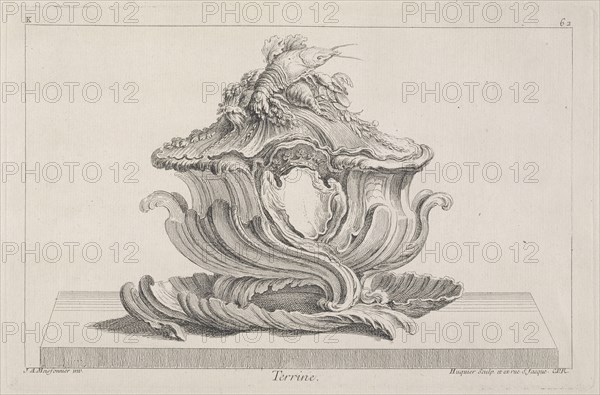 Terrine, Ornament Prints Collection, Oeuvre de Juste Aurele Meissonnier peintre sculpteur architecte andc. dessinateur