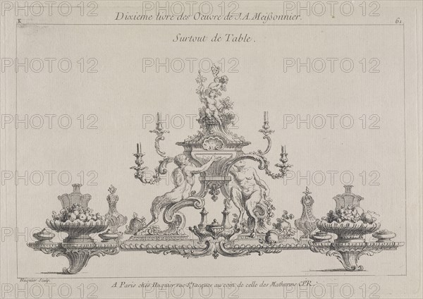 Surtout de table, Ornament Prints Collection, Oeuvre de Juste Aurele Meissonnier peintre sculpteur architecte andc. dessinateur