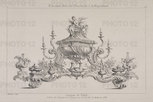Surtout de table, Ornament Prints Collection, Oeuvre de Juste Aurele Meissonnier peintre sculpteur architecte andc. dessinateur