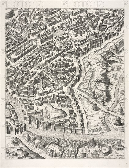 Urbis Romae Sciographia ex Antiquus Monumentis Accuratiss. Delineata. Collection of maps of Rome, Du Pérac, Etienne, d. 1604