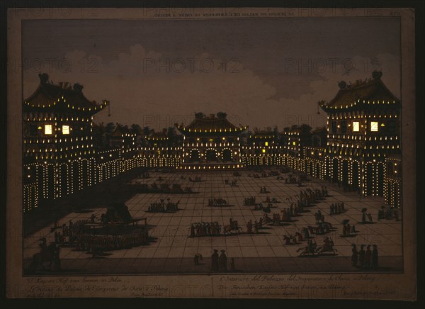 Le dedans du palais de l'empereur de Chine à Peking, European vues d'optique, Blankaert, P. van, Nieuhof, Johannes, 1618-1672