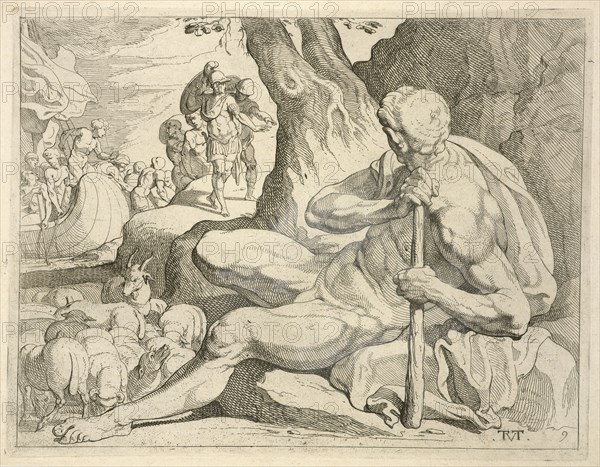 Scene from the Galerie d'Ulysse in Fontainebleau, Les trauaux d'Vlysse, Abate, Nicolò dell', ca. 1509-1571, Primaticcio