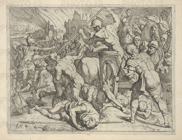 Plate 4, Les trauaux d'Vlysse, Abate, Nicolò dell', ca. 1509-1571, Primaticcio, Francesco, 1504-1570, Thulden, Theodoor van