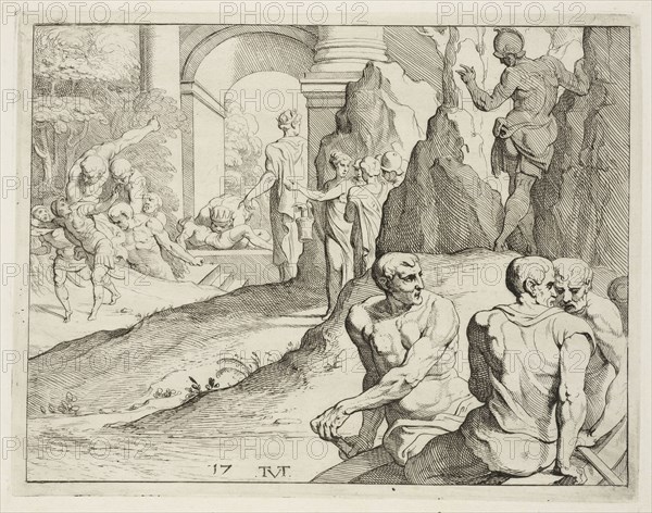 Scene from the Galerie d'Ulysse in Fontainebleau, Les trauaux d'Vlysse, Abate, Nicolò dell', ca. 1509-1571, Primaticcio