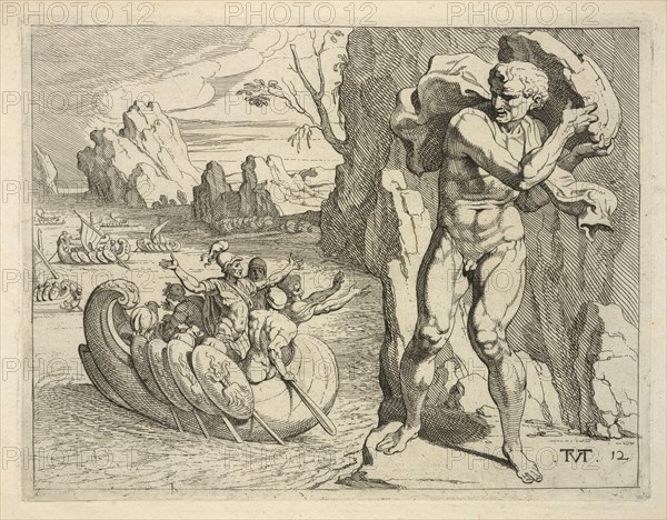 Scene from the Galerie d'Ulysse in Fontainebleau, Les trauaux d'Vlysse, Abate, Nicolo dell', ca. 1509-1571, Abate, Nicolò dell