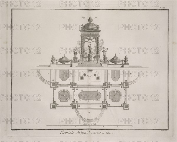 Fleuriste artificiel, surtout de table, Recueil de planches, sur les sciences, les arts libéraux, et les arts méchaniques
