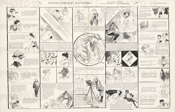 Petites annonces illustrées, Baudouin, Armand, Marcelin, Emile, 1825-1887, Rougeron, Vignerot and Cie, Photomechanical process