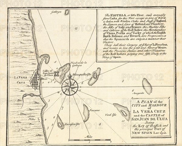 A Plan of the City and Harbour of La Vera Cruz and the Castle of San Juan de Ulua Being the Key of Traffick and the principal