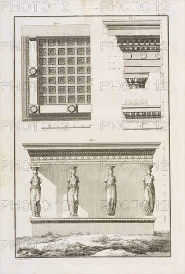 De L'Ordre Caryatide, Les ruines des plus beaux monuments de la Grece: ouvrage divisé en deux parties, où l'on considere, dans