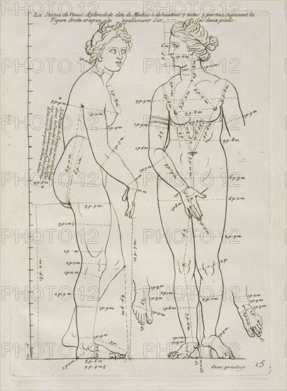 La Statue de Venus Aphrodide, Les proportions du corps humain: mesurées sur les plus belles figures de l'antiquité, Audran