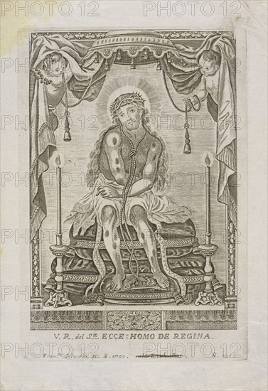 St. Ecce Homo de Regina, Collection of Mexican religious engravings, 1700-1830, Sylverio, Franco, 1755, Franco Sylverio s. a