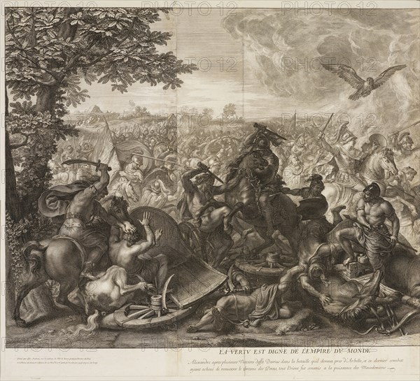 Battle of Arbela: detail, Battles of Alexander, Audran, Gérard, 1640-1703, Le Brun, Charles, 1619-1690, Etching, engraving