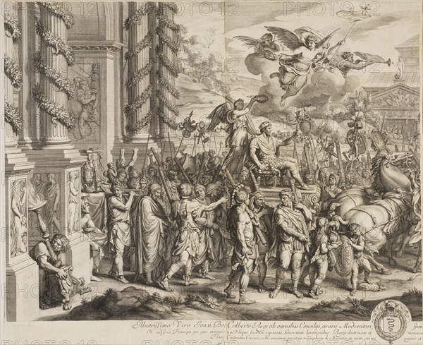 Triumph of Constantine: detail left side, Audran, Gérard, 1640-1703, Le Brun, Charles, 1619-1690, Etching, engraving
