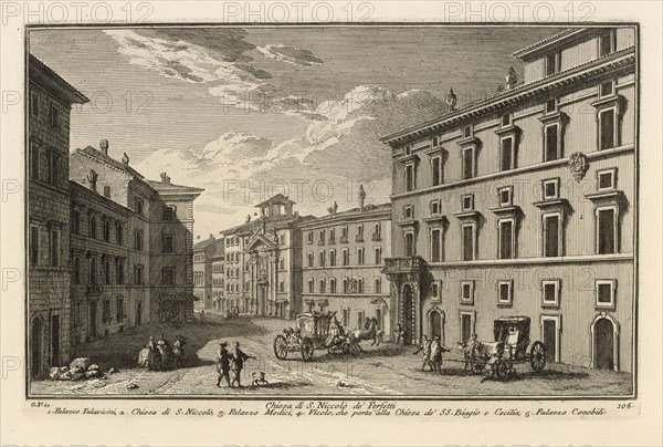 Chiesa di S. Niccolò de' Perfetti, Delle magnificenze di Roma antica e moderna, Vasi, Giuseppe, 1710-1782, Engraving, 1747-1761