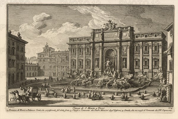 Chiesa di S. Maria a Trevi, Delle magnificenze di Roma antica e moderna, Vasi, Giuseppe, 1710-1782, Engraving, 1747-1761