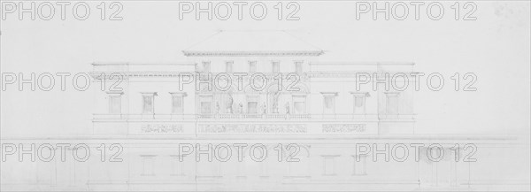 Design for the main facade of the casino, Antonio Asprucci architectural drawings for the Villa Borghese, ca. 1770-ca. 1793