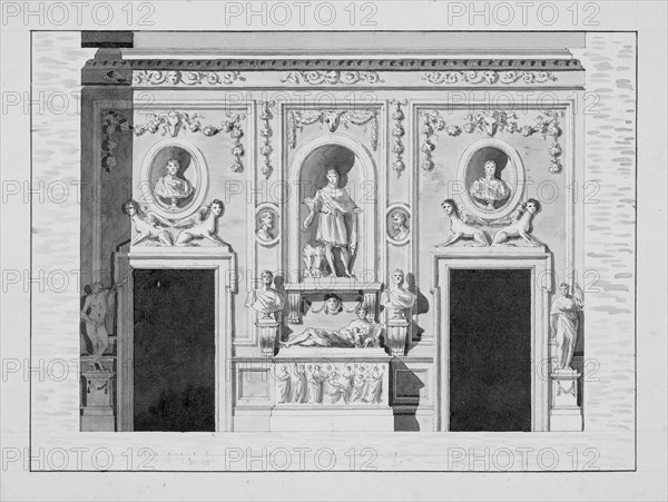 Elevation for the Stanza del Sole, Antonio Asprucci architectural drawings for the Villa Borghese, ca. 1770-ca. 1793, Asprucci