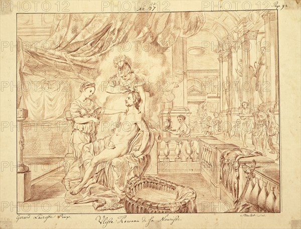 Catalogue raisonne et figure de ses tableaux, La Galerie Électorale de Düsseldorf, Pigage, Nicolas de, 1723-1796, Red crayon