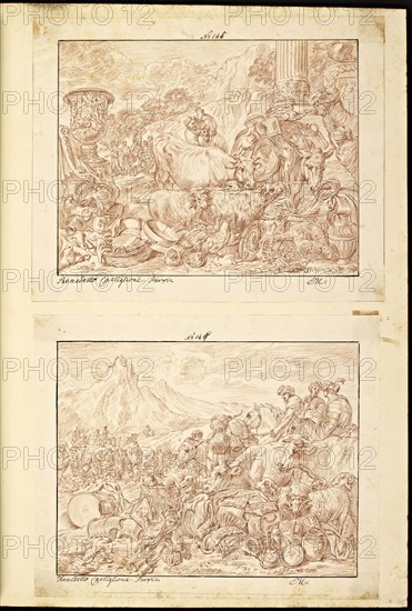 Catalogue raisonne et figure de ses tableaux, La Galerie Électorale de Düsseldorf, Pigage, Nicolas de, 1723-1796, Red crayon