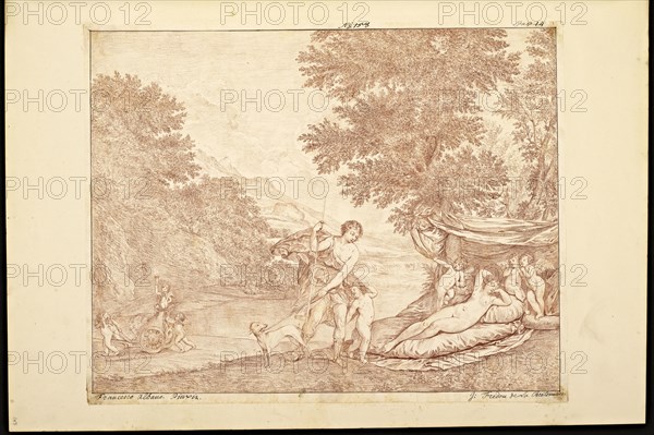 Catalogue raisonne et figure de ses tableaux, La Galerie Électorale de Düsseldorf, Pigage, Nicolas de, 1723-1796, Red crayon