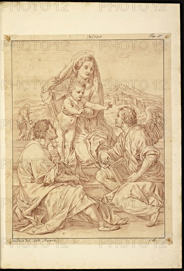 Catalogue raisonne et figure de ses tableaux, La Galerie Électorale de Düsseldorf, Pigage, Nicolas de, 1723-1796, Red crayon