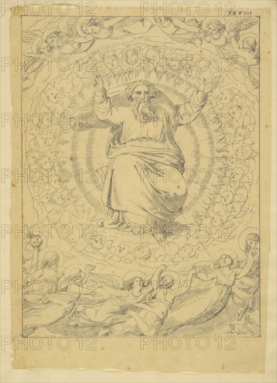 Canto XXVII? Illustrations to Dante's Paradiso, Nenci, Francesco, 1782-1850, Pencil on tracing paper, between ca. 1830