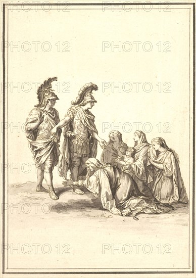 Les reines de Perse aux pieds d'Alexandre ou la tente de Darius, partie centrale, Drawings after the Battles of Alexander by