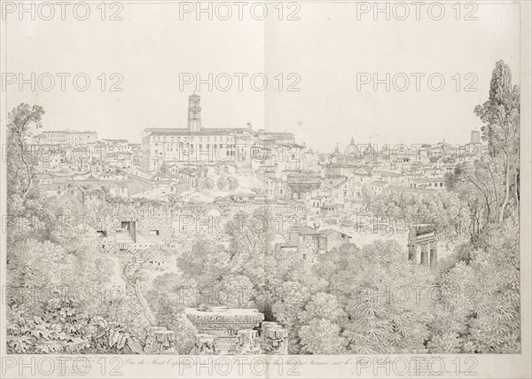 Vue du mont capitolin et du campo vaccino delsinee des jardins farnese sur le mont palatin, Grandes vues pittoresques