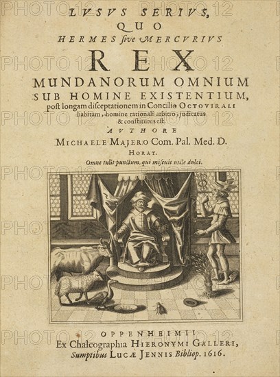 Title page, Lvsvs serivs: quo Hermes sive Mercurius rex mundanorum omnium sub homine existentium, post longam disceptationem