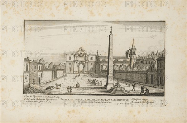 Piazza del' Popolo abbellita da n.s. papa Alesandro VII. Il nvovo teatro delle fabriche et edifici in prospettiva di Roma