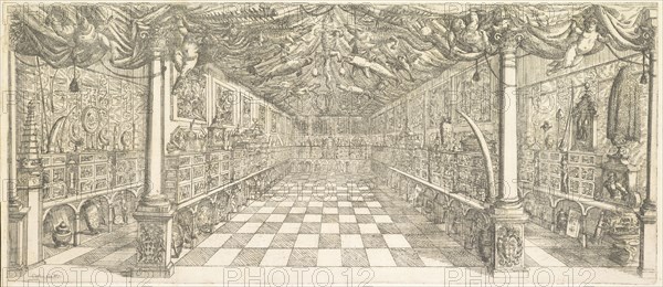 Interior view of the Galleria Settala, Museo, ò Galeria, adunata dal sapere e dallo studio del sig. canonico Manfredo Settala