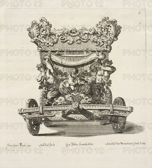 Front view of the Earl of Castlemaine's carriage adorned with two tritons, An account of His Excellence Roger Earl of