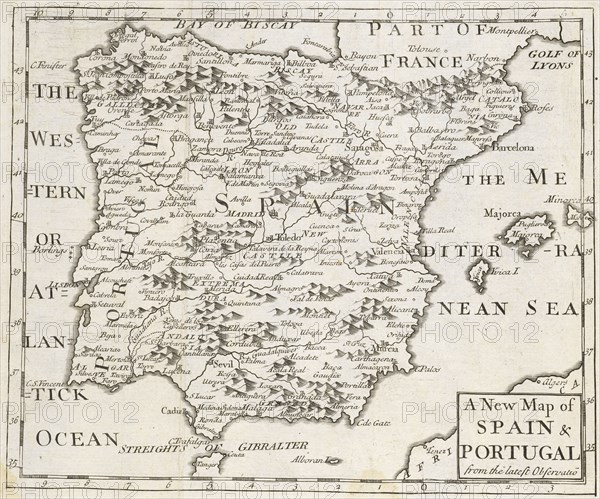 A new map of Spain and Portugal, from the latest observations, Geography anatomiz'd, or, The geographical grammar: being a short
