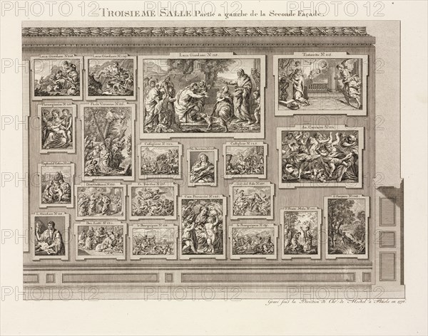 Troisieme salle, partie a gauche de la seconde façade, La Galerie electorale de Dusseldorff ou catalogue raisonné et figuré