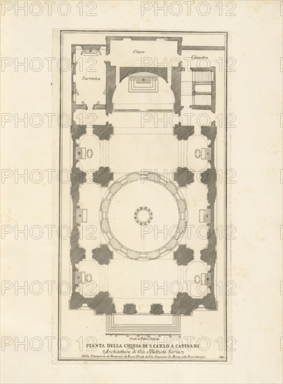 Pianta della Chiesa di S. Carlo a Catinari, Stvdio d'architettvra civile sopra gli ornamenti di porte e finestre tratti