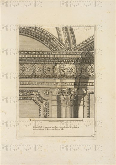 Parte degli ornamenti di detta cappella posti in grande, Stvdio d'architettvra civile sopra gli ornamenti di porte e finestre