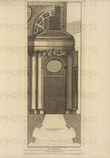 Prospetto interiore della porta principale della Chiesa di S. Carlo alle Quattro Fontane, Stvdio d'architettvra civile sopra