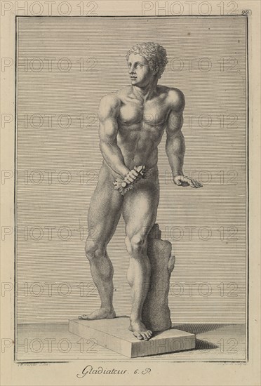 Gladiateur, Recueil des marbres antiques qui se trouvent dans la galerie du roy de Pologne., Staatliche Kunstsammlungen Dresden