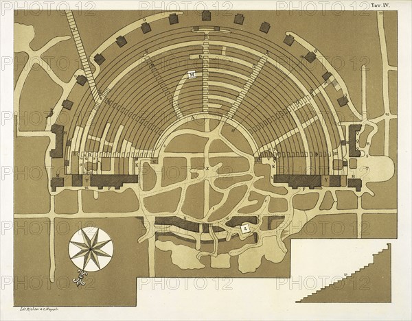 Tav. IV, Storia degli scavi di Ercolano: ricomposta su' documenti superstiti, Ruggiero, Michele, 1811-1900, Engraving, 1885