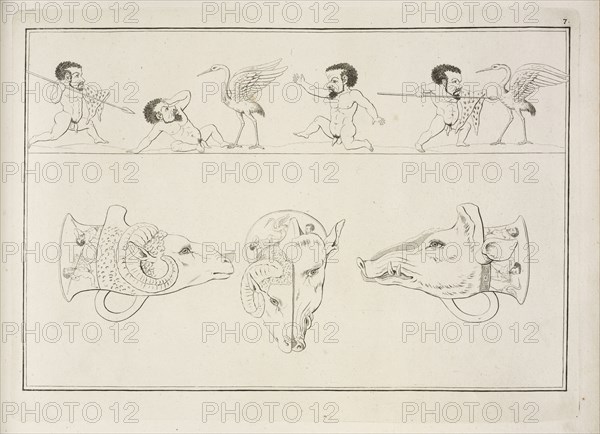 Plate 7, Collection of engravings from ancient vases mostly of pure Greek workmanship discovered in sepulchres in the kingdom